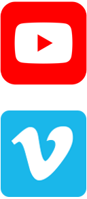 YouTube and Vimeo icons