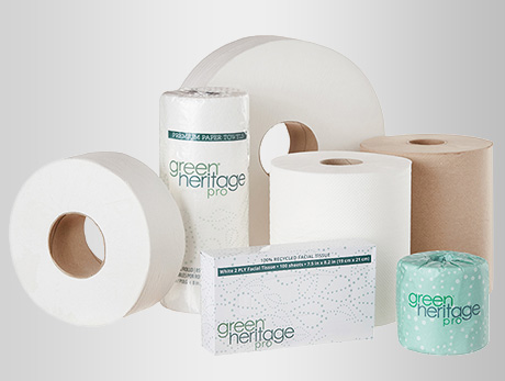 rolls of various tissue products for professional markets